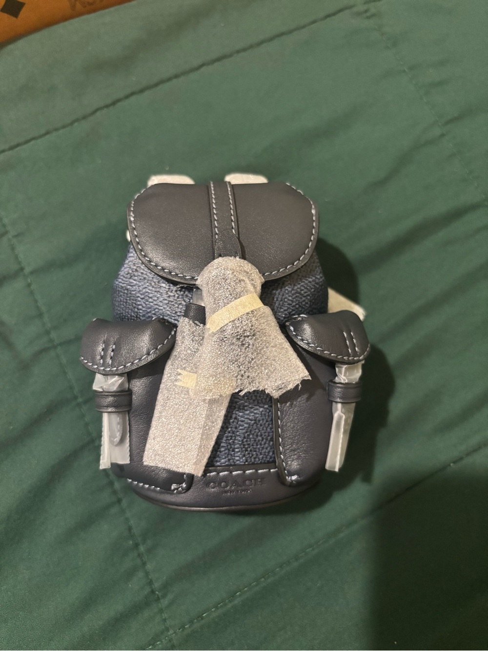 Coach Mini Warner Backpack Bag Charm in Signature Canvas